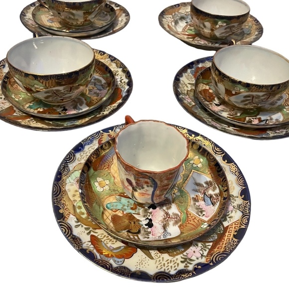 Vintage Japanese Chocolate Cup Geisha Girl Teacup and Saucer Bone China Japan - Picture 3 of 16